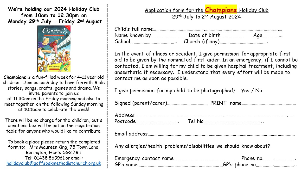 Champions application form